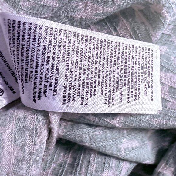 GAP women’s size XXL Mint Green Animal Print Boho Peasant Style Long Sleeve Top - Picture 8 of 12